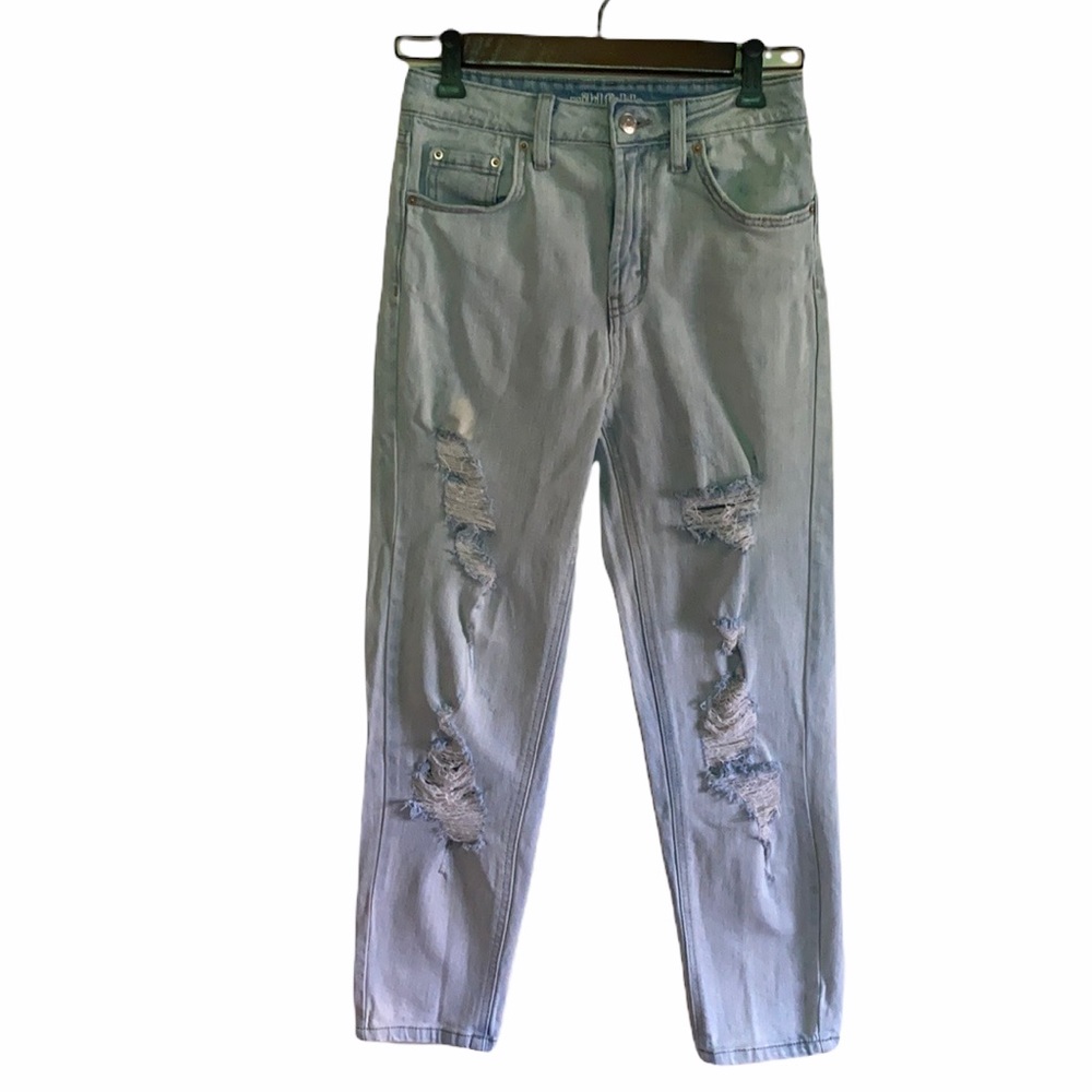 wild fable light destroyed distressed denim mom jeans 2